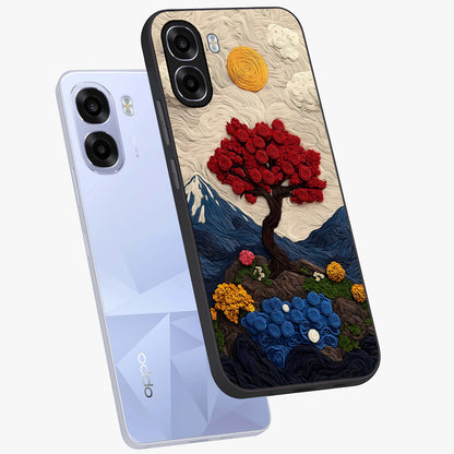 Eternal Nature Tapestry Glass Case displayed in angled mockup highlighting detailed botanical pattern with artistic aesthetic.