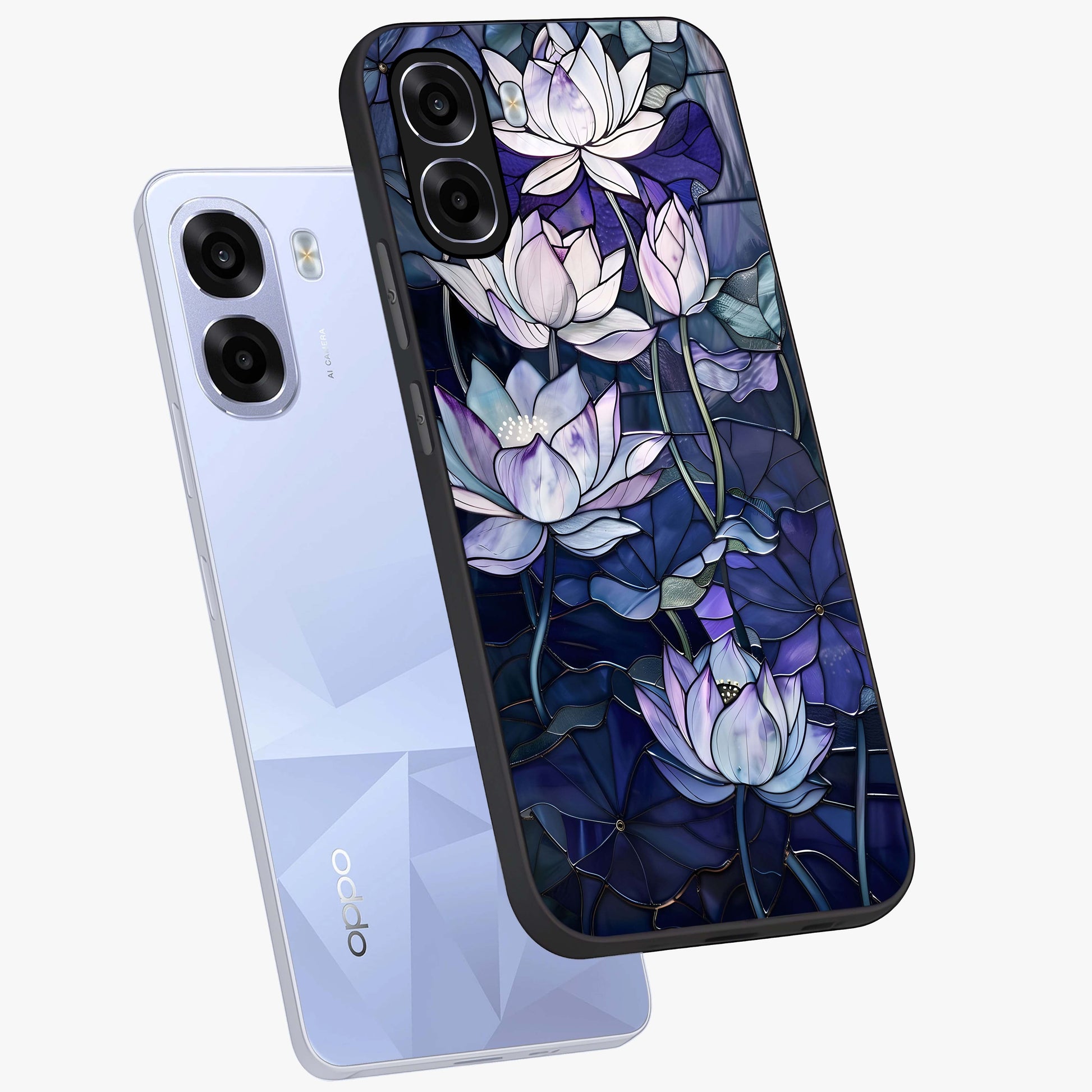 Gloss Petal Rush Glass Case displayed in angled mockup highlighting vibrant petal design with elegant floral aesthetic.