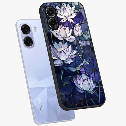 Gloss Petal Rush Glass Case displayed in angled mockup highlighting vibrant petal design with elegant floral aesthetic.