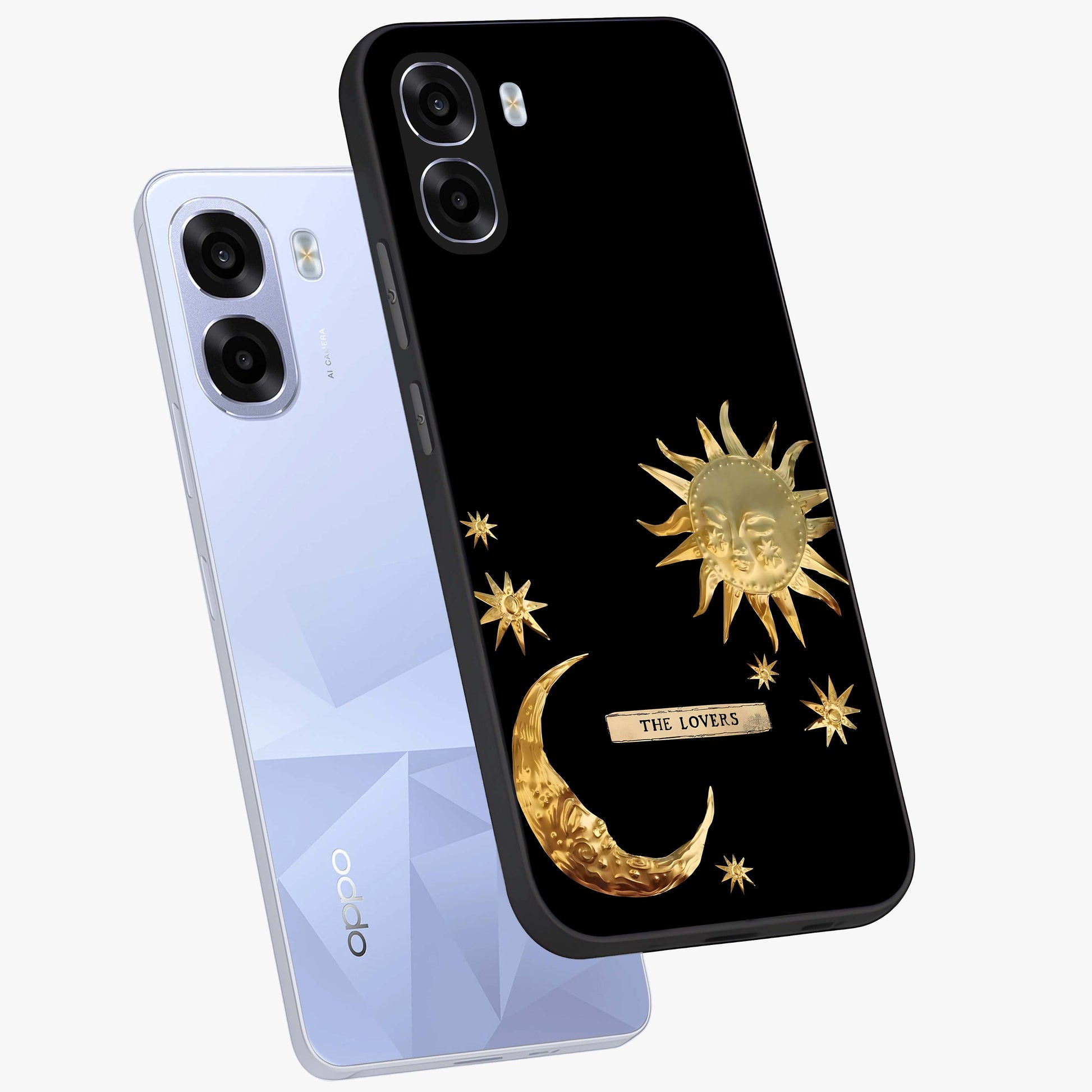 Gold Sun Blush Glass Case displayed in angled mockup highlighting radiant sun design with warm golden aesthetic.