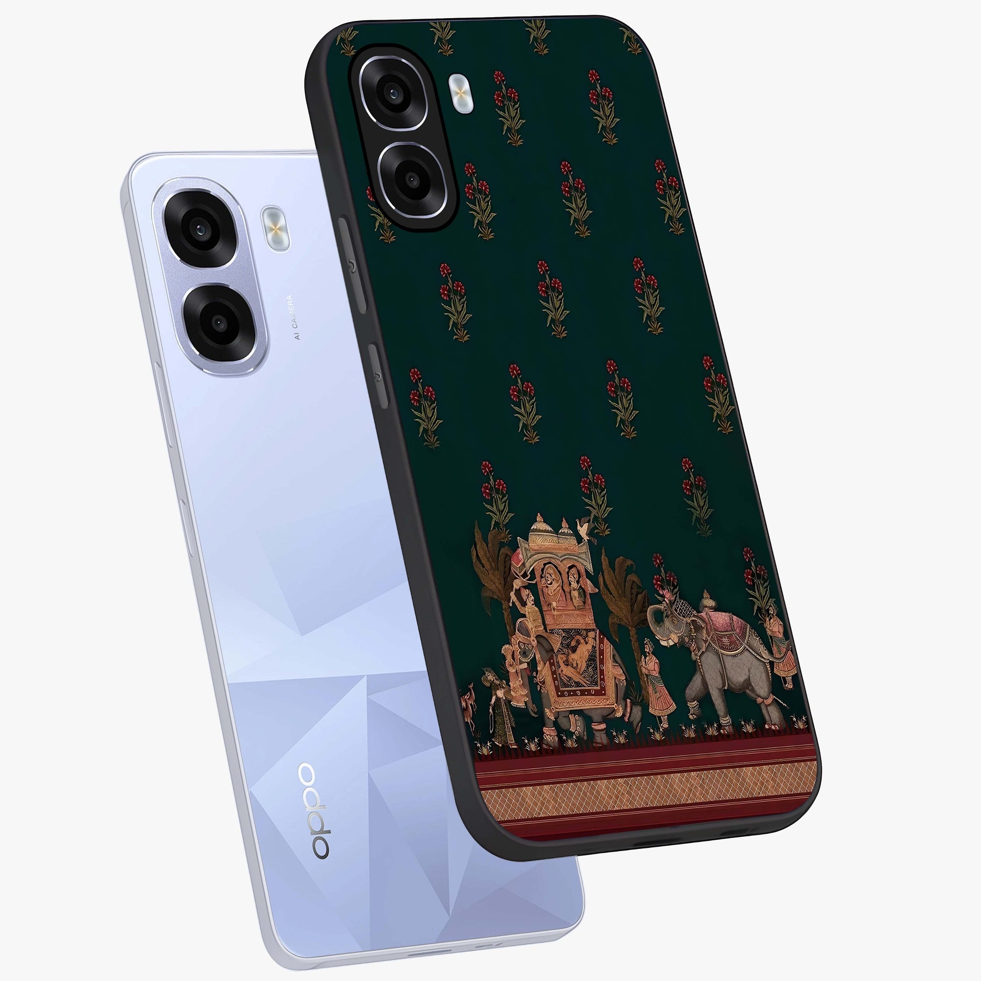 Macmerise Glass Case displayed in angled mockup highlighting trendy graphic design with sleek aesthetic style.