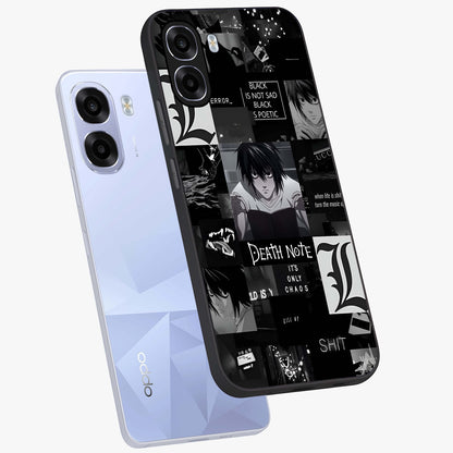 Midnight Chaos Mind Glass Case displayed in angled mockup highlighting chaotic artistic design with dramatic midnight aesthetic.