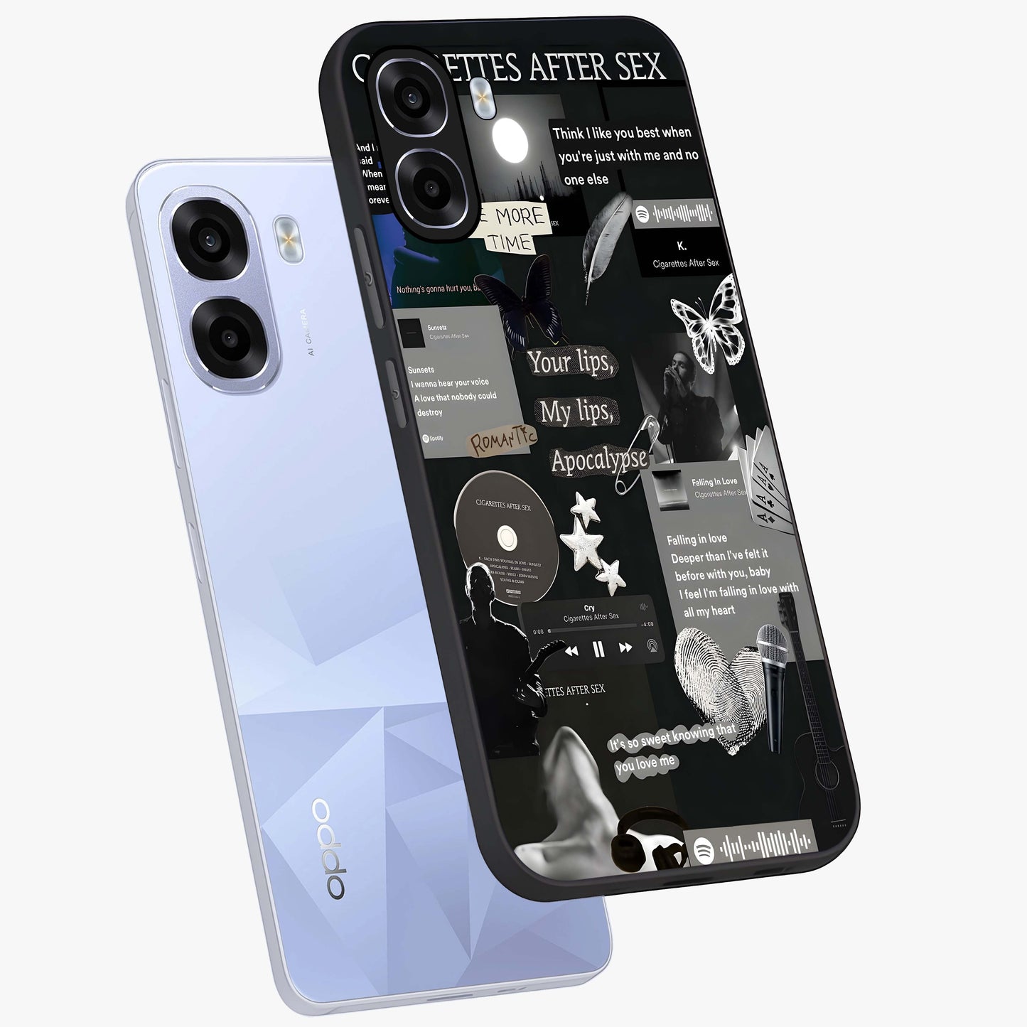 Midnight Love Echo Glass Case displayed in angled mockup highlighting elegant love inspired design with deep aesthetic style.