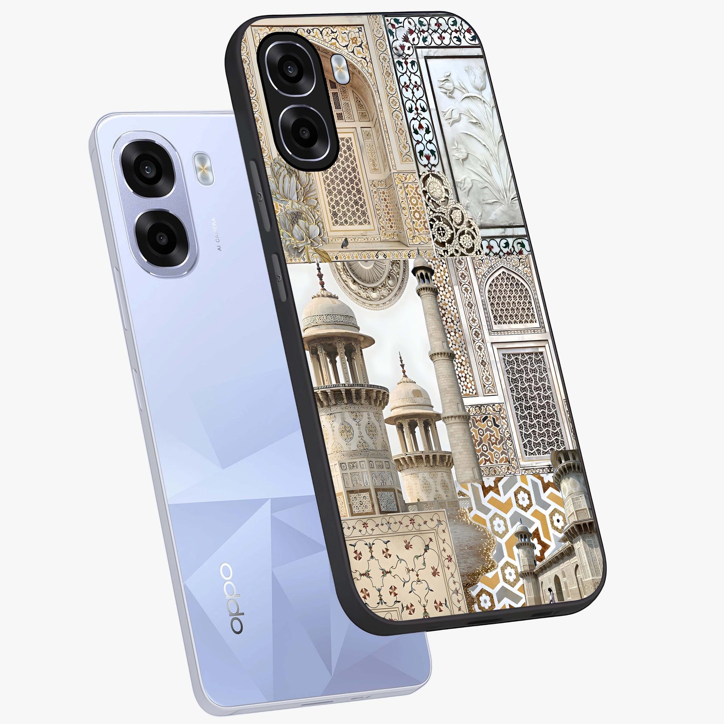 Mughal Marble Legacy Glass Case displayed in angled mockup highlighting elegant heritage marble artwork with royal aesthetic.