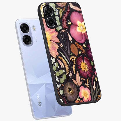 Petal Dream Tapestry Glass Case displayed in angled mockup highlighting decorative petal pattern with elegant botanical aesthetic.