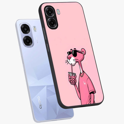 Pink Panther Glass Case displayed in angled mockup highlighting playful cartoon character design with vibrant pink aesthetic.