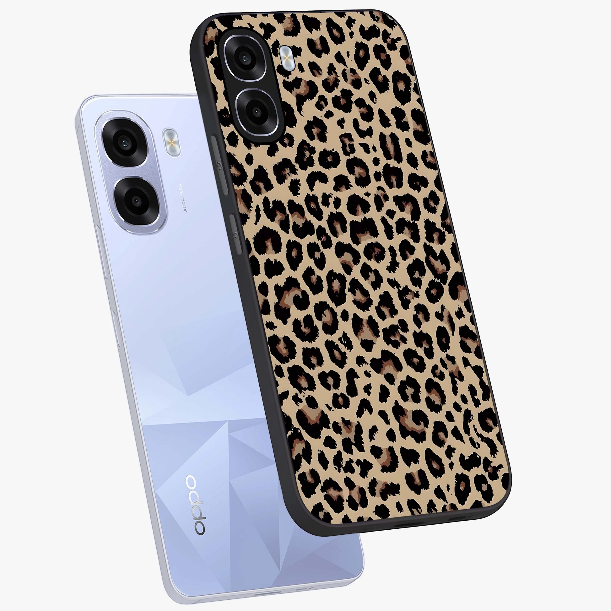 Savage Chic Pattern Glass Case displayed in angled mockup highlighting bold fashion inspired design with chic aesthetic.