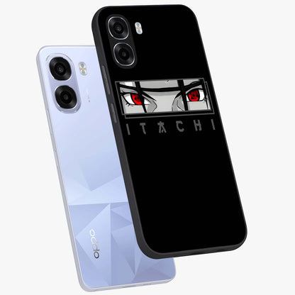 Scarlet Gaze Dominance Glass Case displayed in angled mockup highlighting intense visual design with bold scarlet aesthetic.