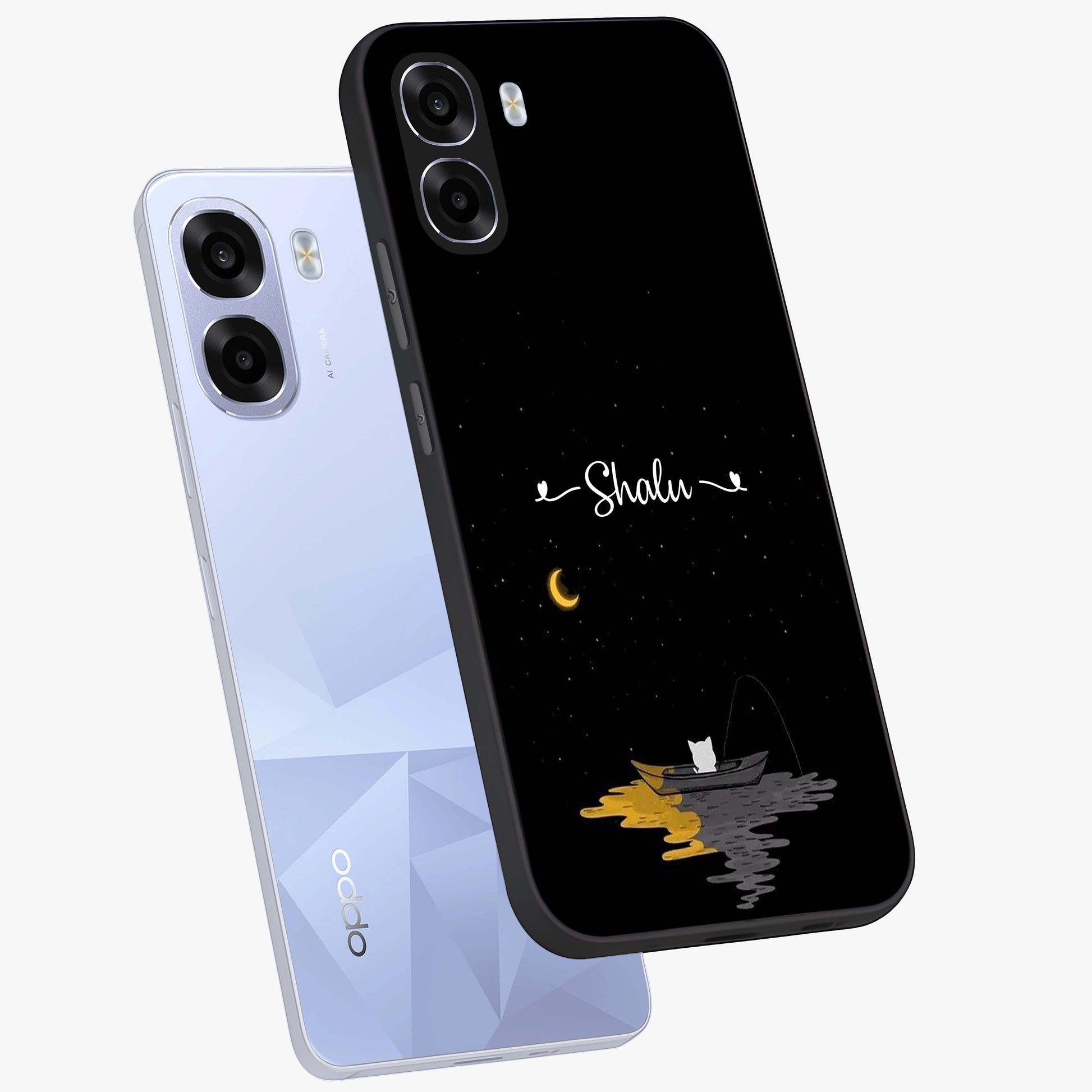 Silent Night Row Glass Case displayed in angled mockup highlighting peaceful evening design with dreamy night aesthetic.