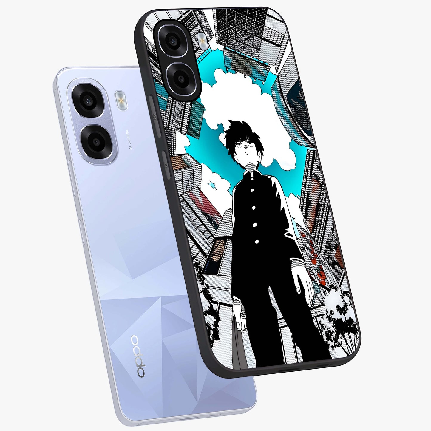 Silent Psychic Awakening Glass Case displayed in angled mockup highlighting spiritual awakening design with cosmic aesthetic.
