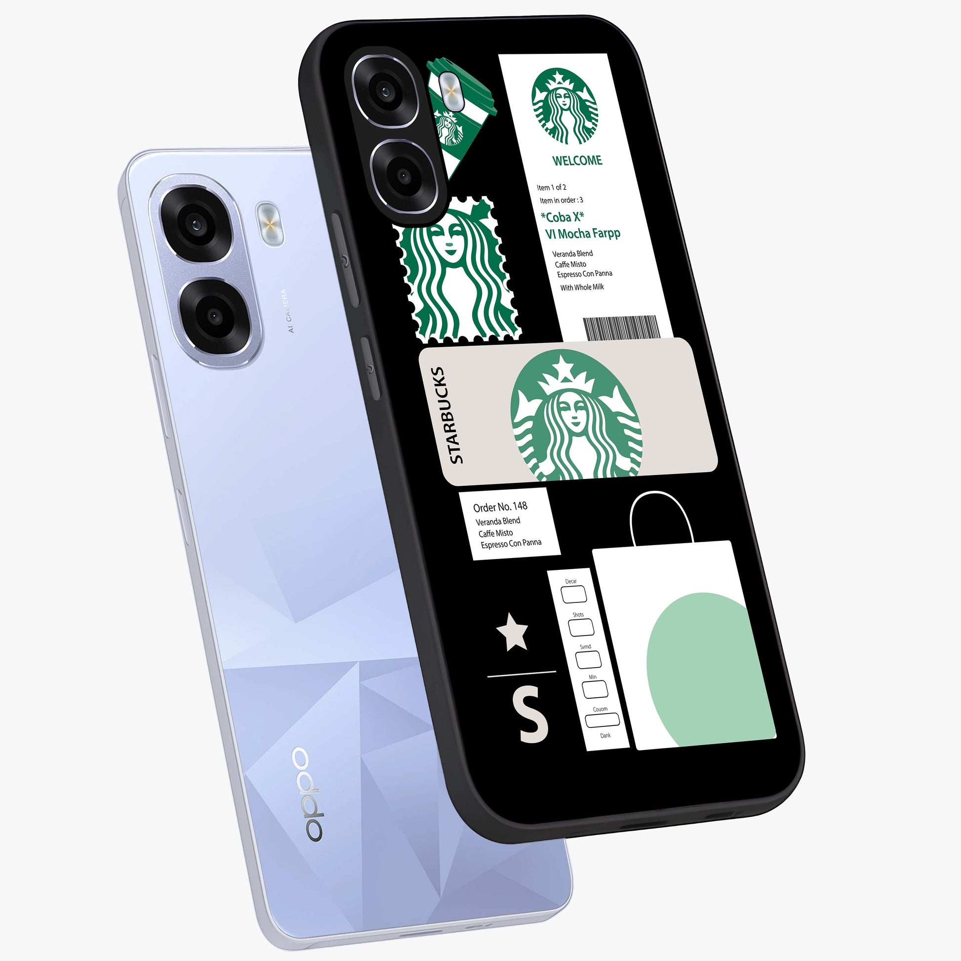 Starbucks Mocha Glass Case displayed in angled mockup highlighting stylish mocha themed design with cozy café aesthetic.