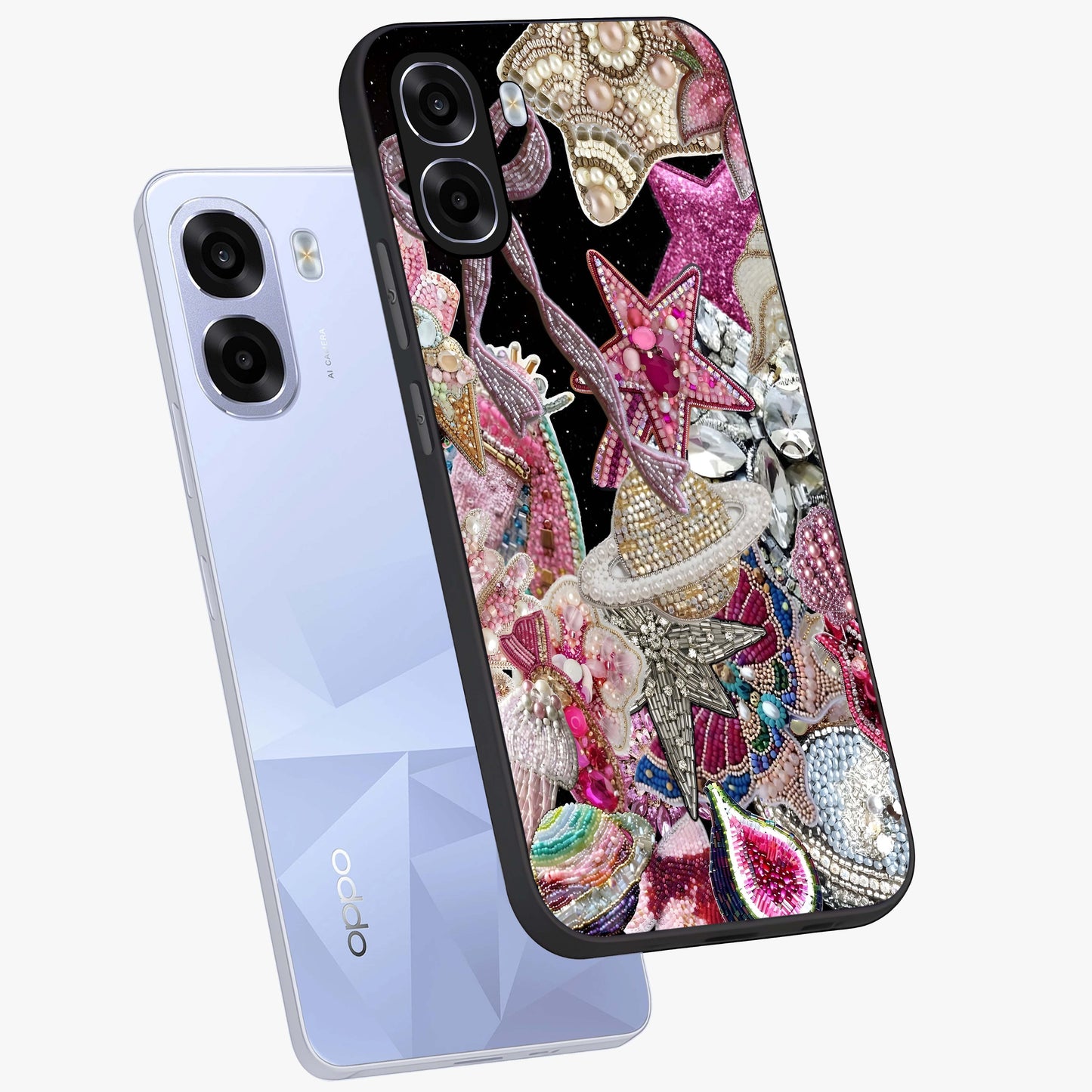 Starlit Jewel Dream Glass Case displayed in angled mockup highlighting glowing celestial jewel design with dreamy aesthetic.