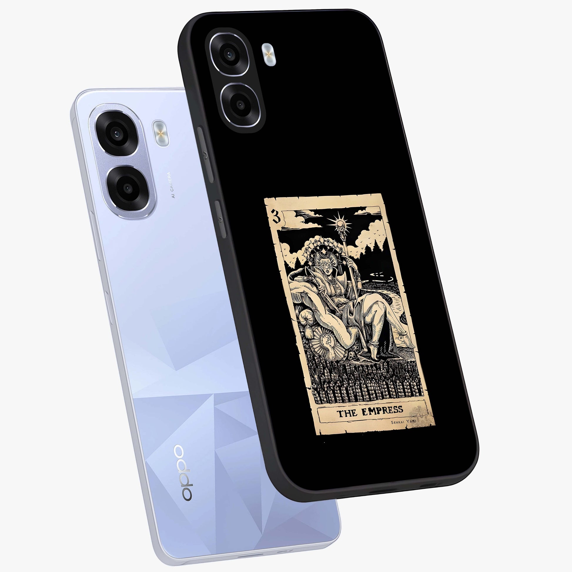 The Empress Glass Case displayed in angled mockup highlighting elegant royal design with majestic aesthetic style.