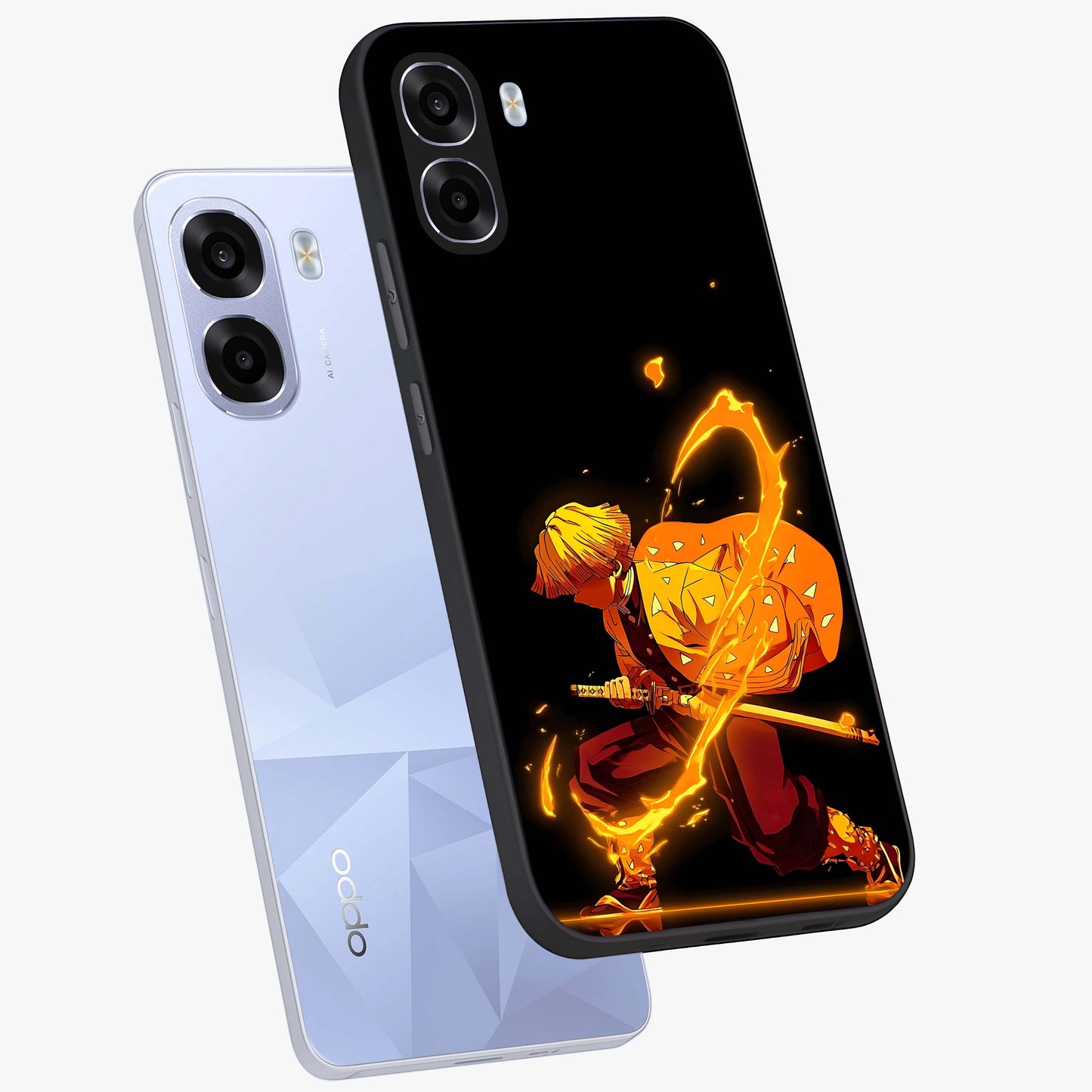 Thunder Flame Execution Glass Case displayed in angled mockup highlighting dramatic fire themed design with intense fantasy aesthetic.