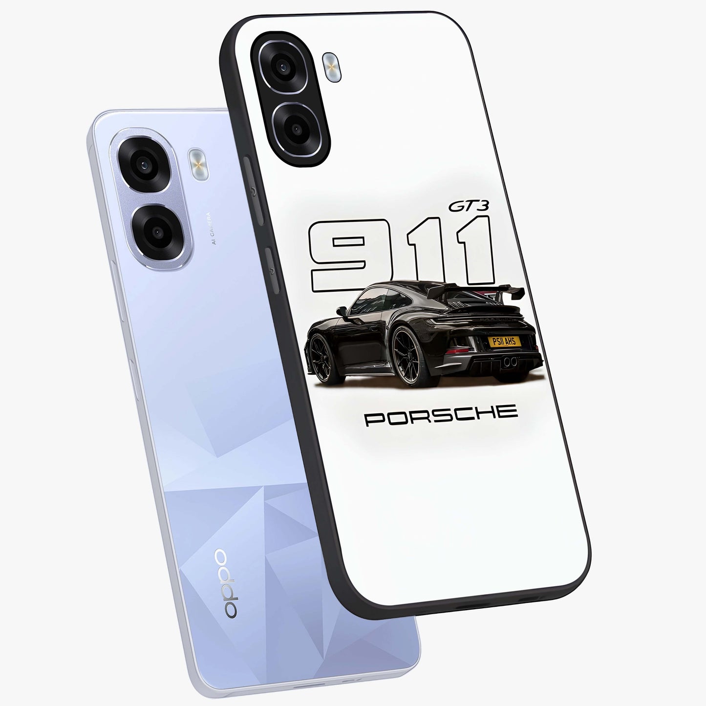 Turbo Legacy Icon Glass Case displayed in angled mockup highlighting dynamic automotive design with performance aesthetic.