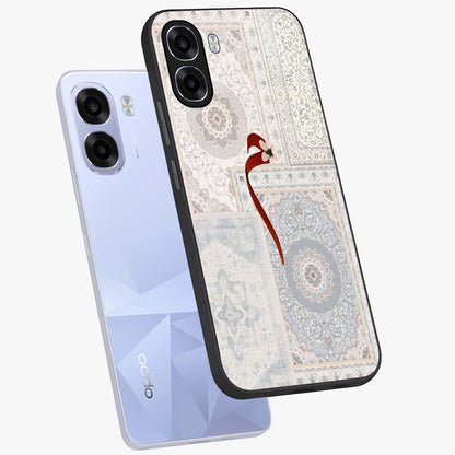 White Aesthetic Bow Glass Case displayed in angled mockup highlighting clean bow design with soft aesthetic style.
