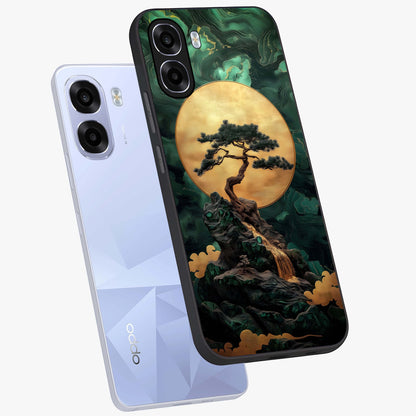 Zen Moon Rise Glass Case displayed in angled mockup highlighting peaceful lunar design with zen aesthetic style.