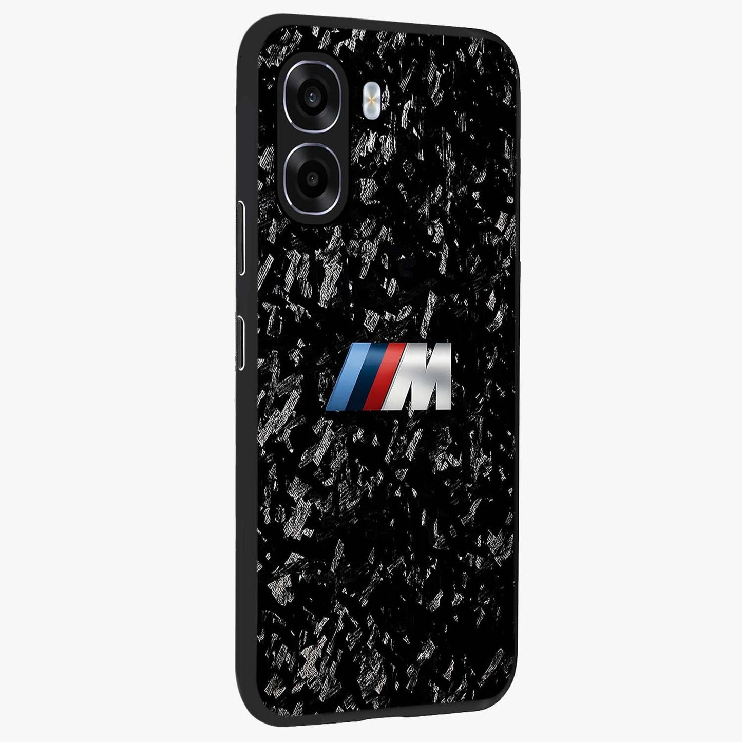 Carbon Speed Mark Glass Case upright view showcasing modern carbon speed graphic with bold automotive theme.