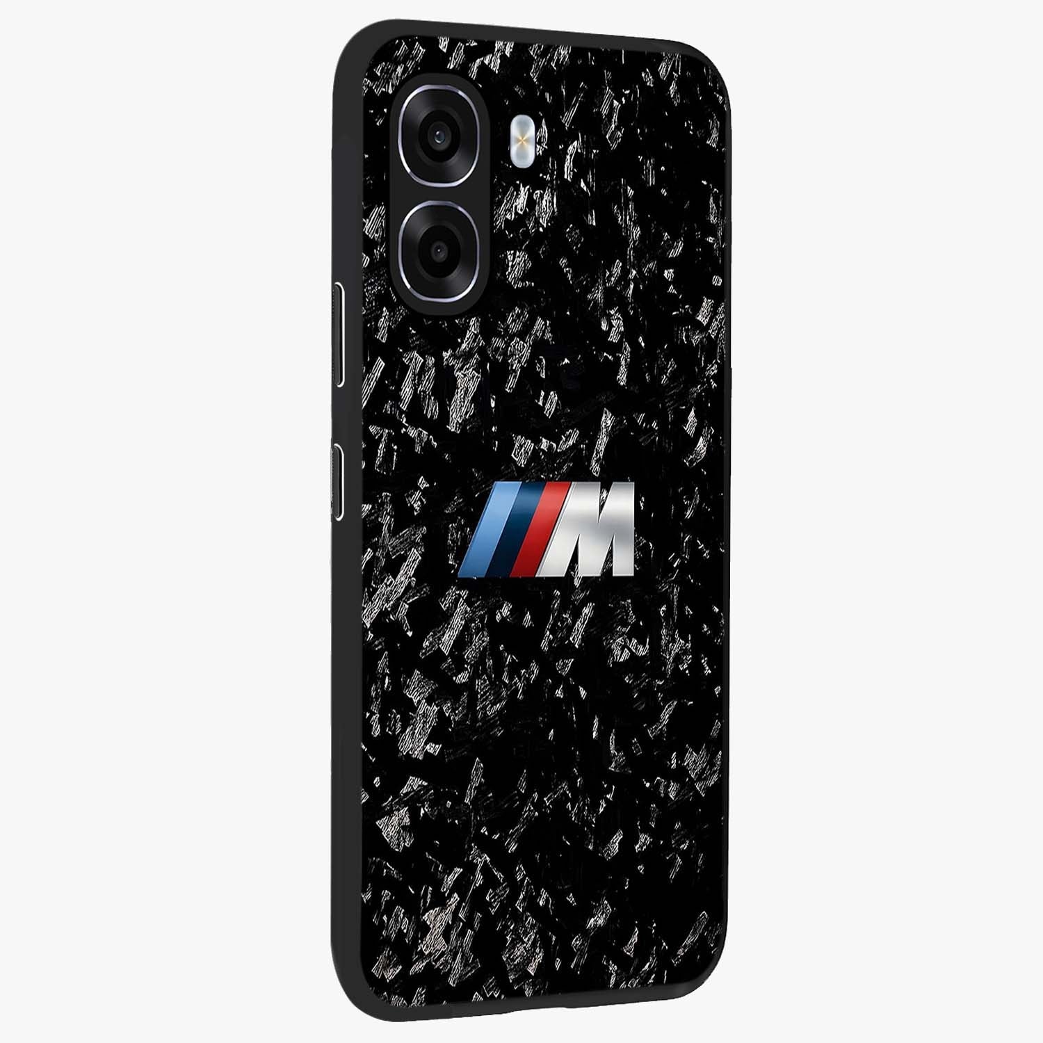 Carbon Speed Mark Glass Case upright view showcasing modern carbon speed graphic with bold automotive theme.