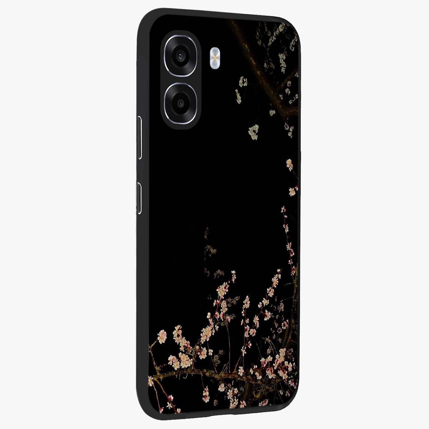 Petal Moon Light With Custom Name Glass Case upright view showcasing elegant floral moon artwork with personalized aesthetic.