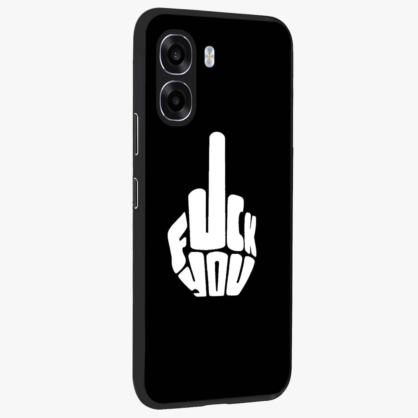 Rebel Mode On Glass Case upright view showcasing striking statement artwork with bold rebellious theme.