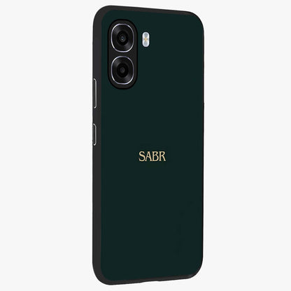 Sabr Minimal Patience Glass Case upright view showcasing calm minimalist artwork with motivational patience theme.