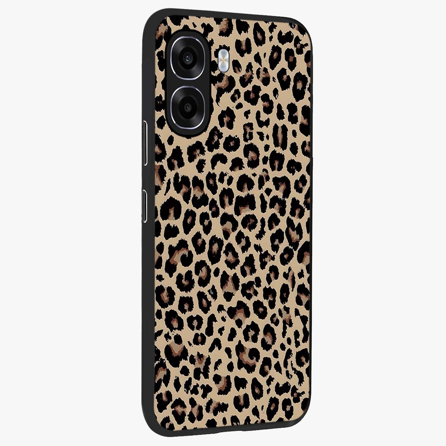 Savage Chic Pattern Glass Case upright view showcasing trendy decorative artwork with edgy fashion theme.