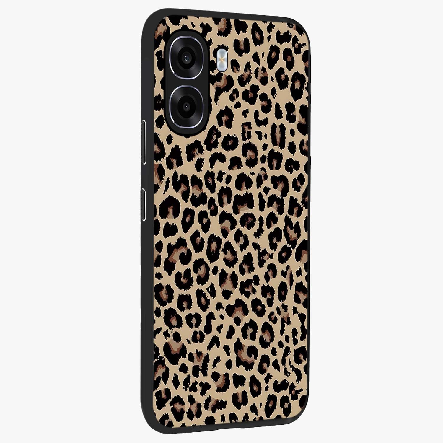Savage Chic Pattern Glass Case upright view showcasing trendy decorative artwork with edgy fashion theme.