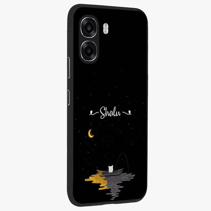 Silent Night Row Glass Case upright view showcasing tranquil night artwork with serene landscape theme.