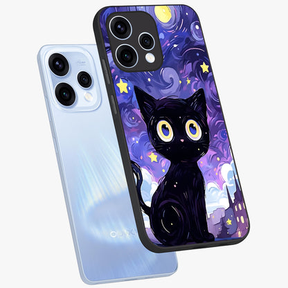 Abstract Cat Art Glass Case displayed in angled mockup highlighting modern abstract cat artwork and sleek glass surface.