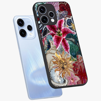 Beaded Garden Fantasy Glass Case displayed in angled mockup highlighting fantasy inspired floral bead pattern.