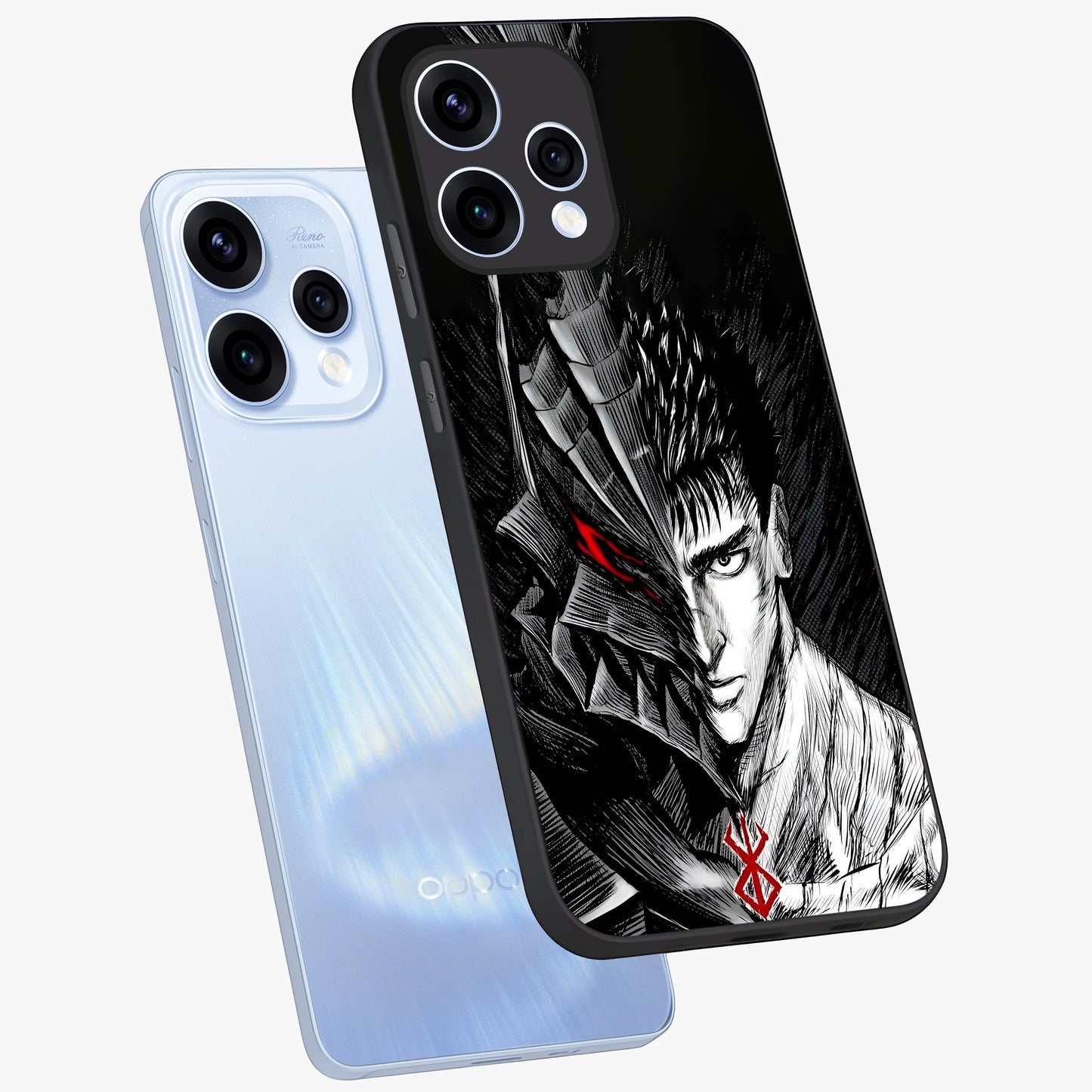 Berserker Blood Oath Glass Case displayed in angled mockup highlighting dark fantasy graphic design and powerful theme.