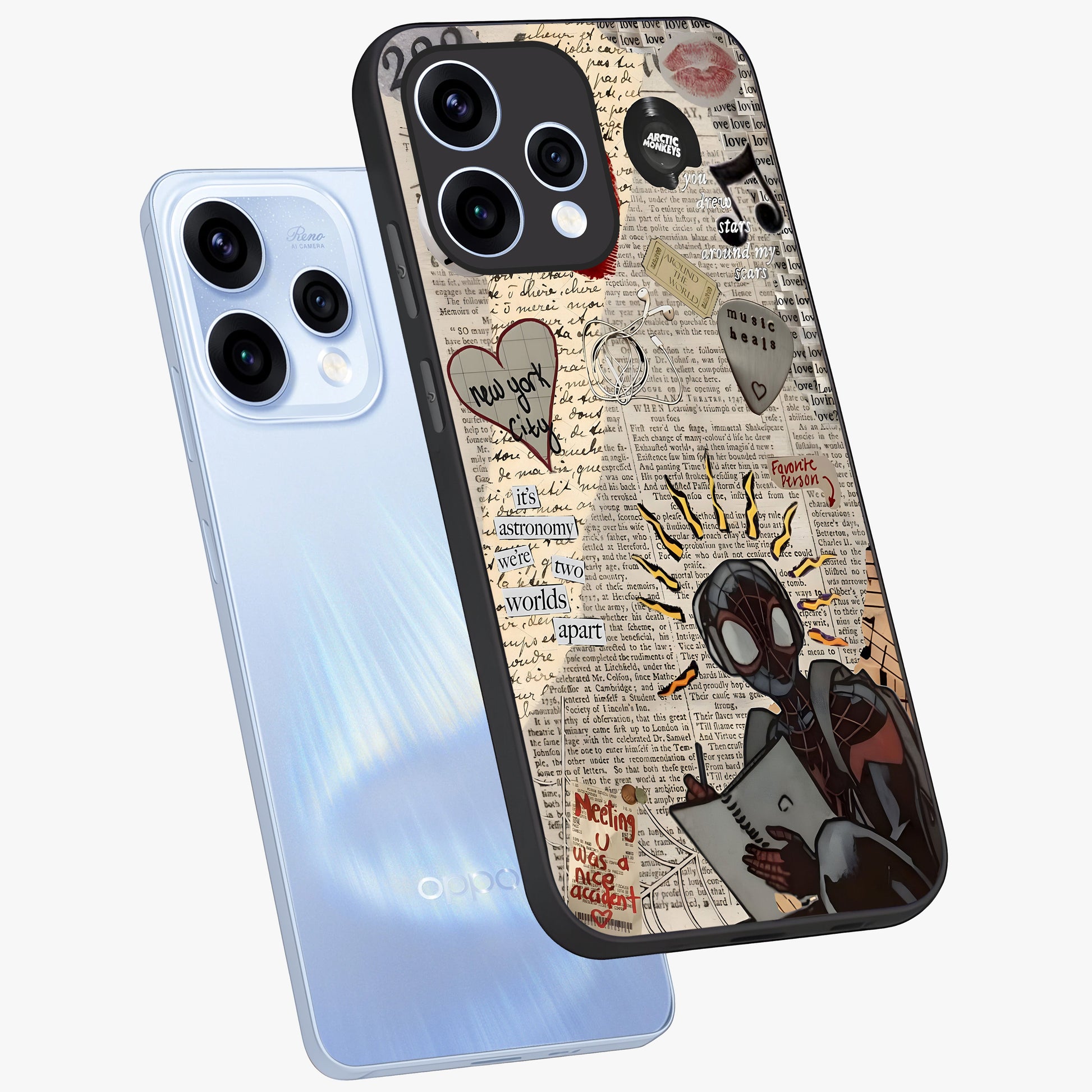 City Dream Sketch Glass Case displayed in angled mockup highlighting minimal city illustration with aesthetic sketch style.