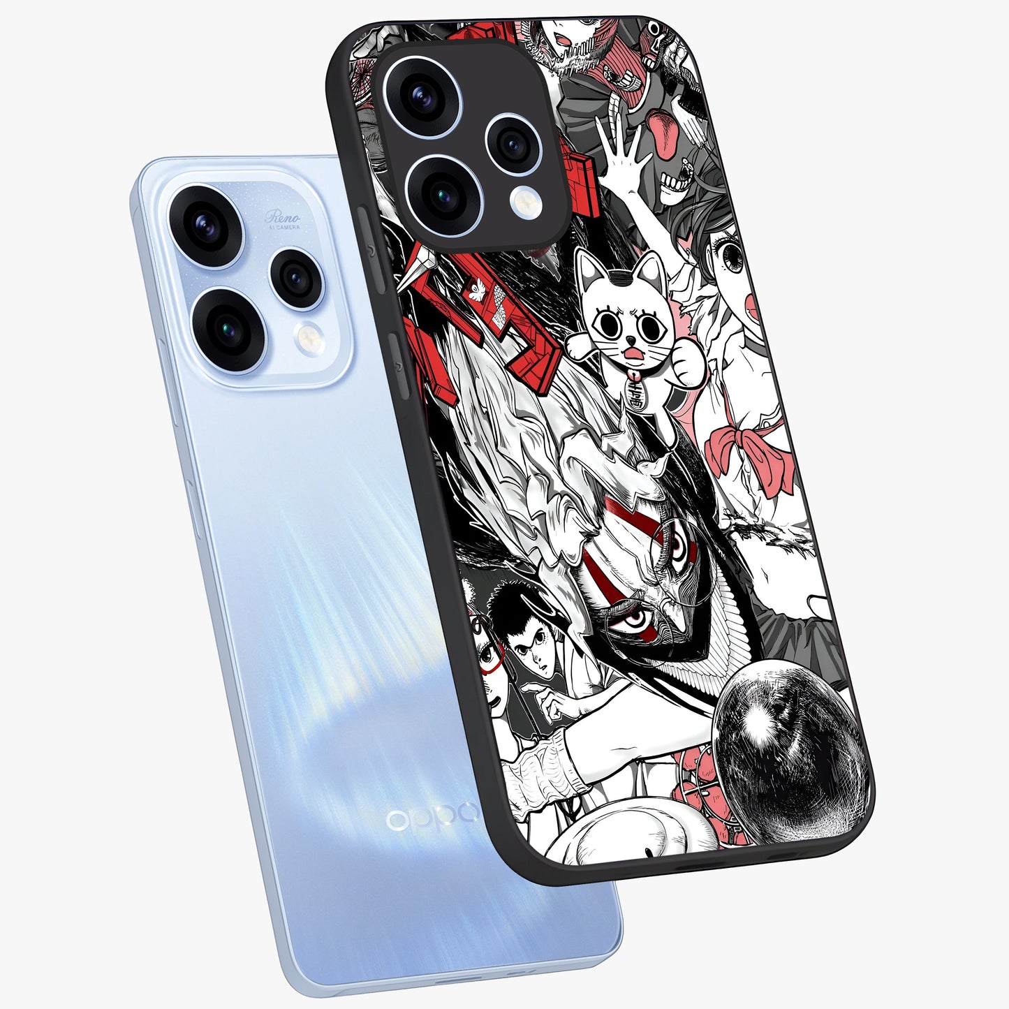 Crimson Chaos Panel Glass Case displayed in angled mockup highlighting chaotic panel style design with modern graphic theme.