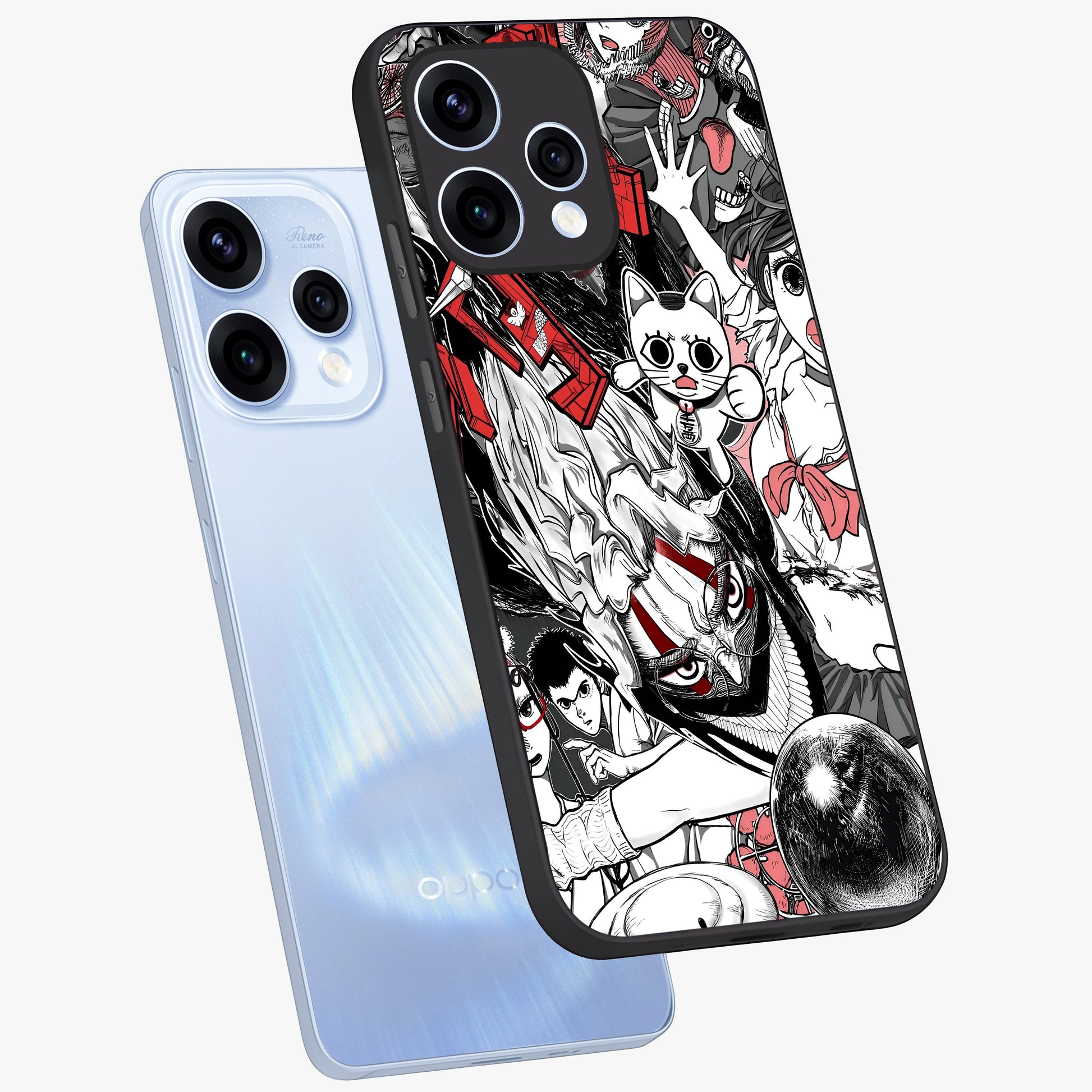 Crimson Chaos Panel Glass Case displayed in angled mockup highlighting chaotic panel style design with modern graphic theme.