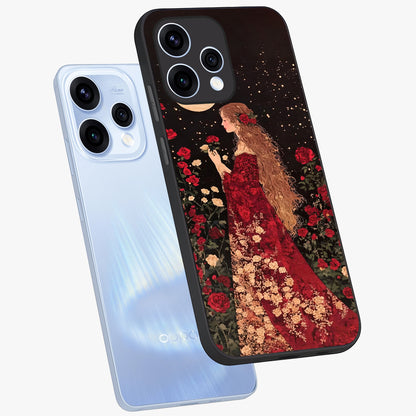 Crimson Dreams Glass Case displayed in angled mockup highlighting soft crimson aesthetic design with artistic theme.