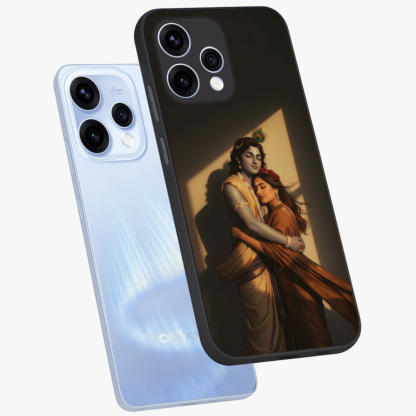 Divine Eternal Love Glass Case displayed in angled mockup highlighting elegant divine inspired design with peaceful aesthetic.