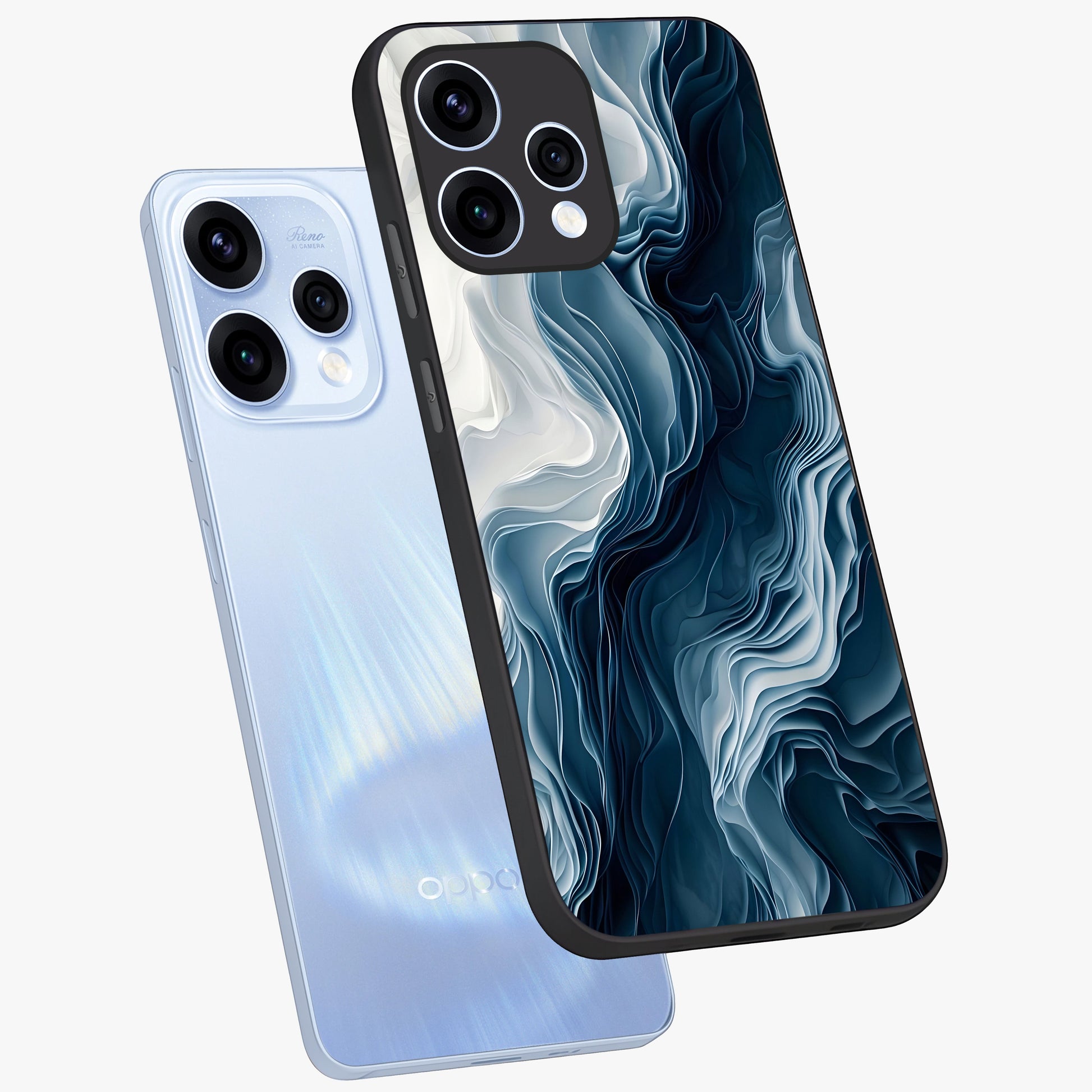 Ethereal Paper Marble Glass Case displayed in angled mockup highlighting elegant marble pattern with modern aesthetic style.