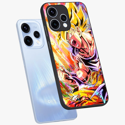 Firing Goku Glass Case displayed in angled mockup highlighting dynamic anime character design with action aesthetic.