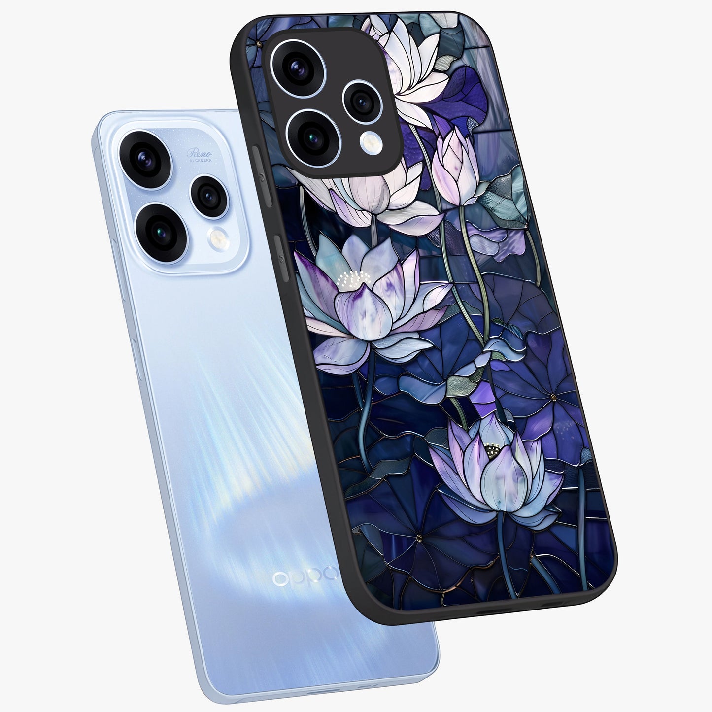 Gloss Petal Rush Glass Case displayed in angled mockup highlighting vibrant petal design with elegant floral aesthetic.