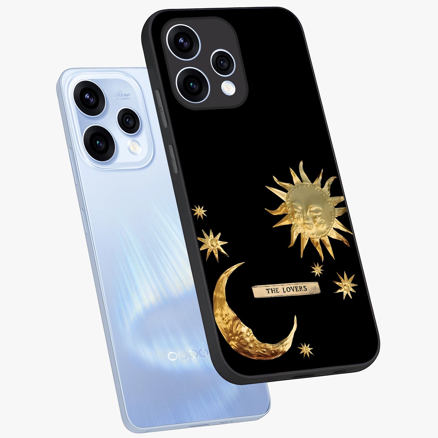 Gold Sun Blush Glass Case displayed in angled mockup highlighting radiant sun design with warm golden aesthetic.