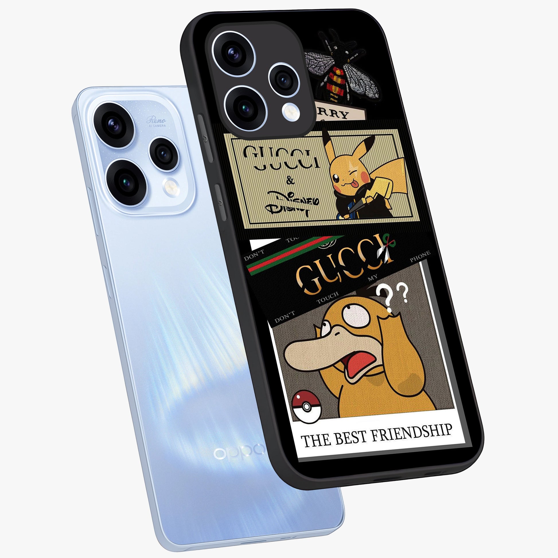 Gucci Play Mashup Glass Case displayed in angled mockup highlighting stylish fashion mashup design with bold aesthetic.