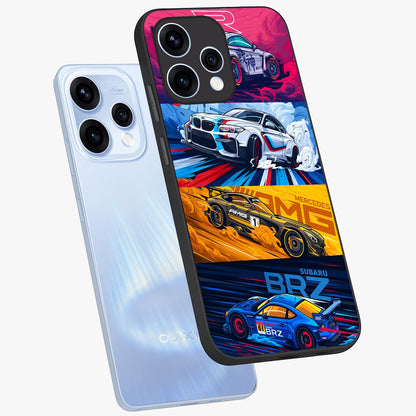 JDM Sports Car Glass Case displayed in angled mockup highlighting sleek Japanese racing car design with automotive aesthetic.