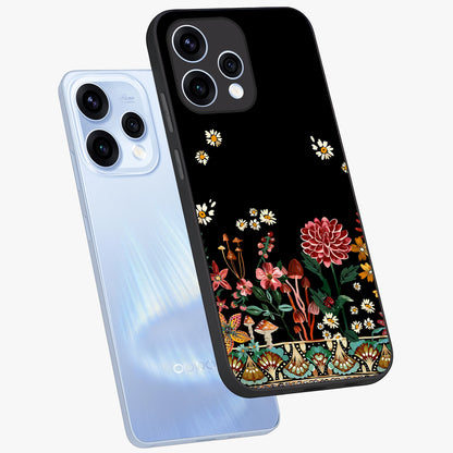 Midnight Bloom Pattern Glass Case displayed in angled mockup highlighting elegant flower design with midnight aesthetic style.