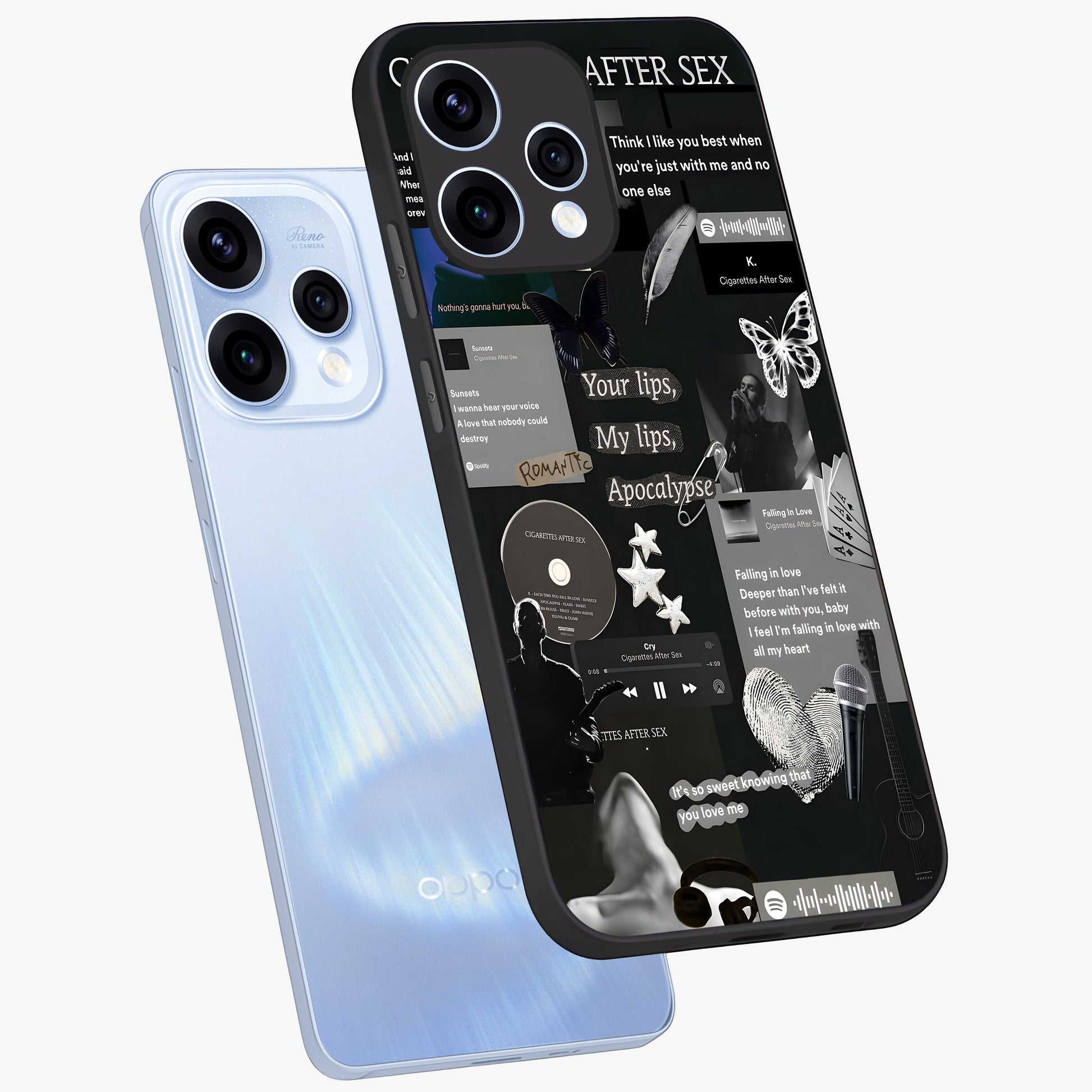 Midnight Love Echo Glass Case displayed in angled mockup highlighting elegant love inspired design with deep aesthetic style.