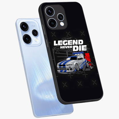 Midnight Racing Legacy Glass Case displayed in angled mockup highlighting dynamic automotive design with bold midnight aesthetic.