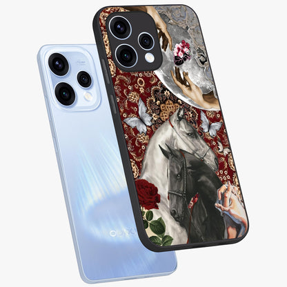 Moonlit Royal Stallion Glass Case displayed in angled mockup highlighting powerful stallion illustration with royal night aesthetic.