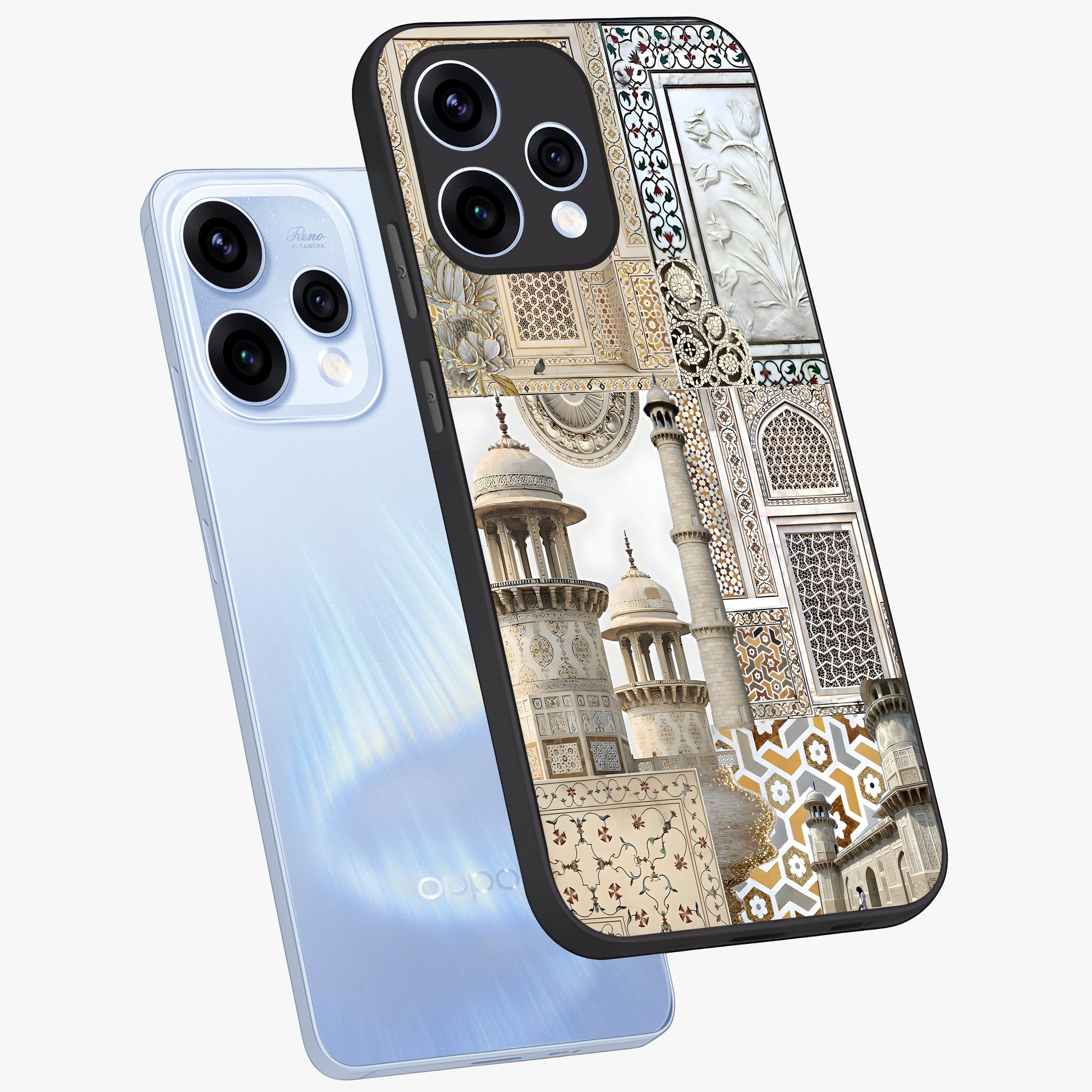 Mughal Marble Legacy Glass Case displayed in angled mockup highlighting elegant heritage marble artwork with royal aesthetic.