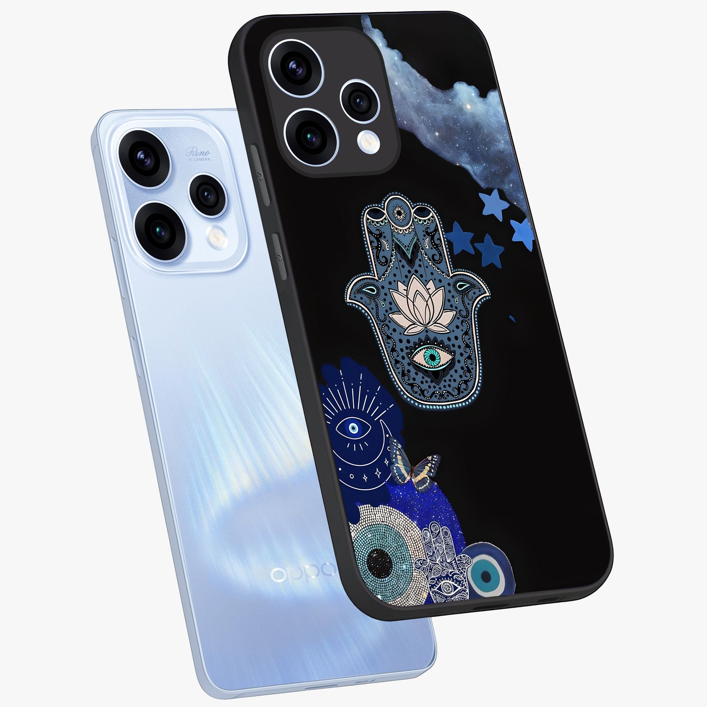 Mystic Hand Aura Glass Case displayed in angled mockup highlighting magical aura design with spiritual aesthetic style.