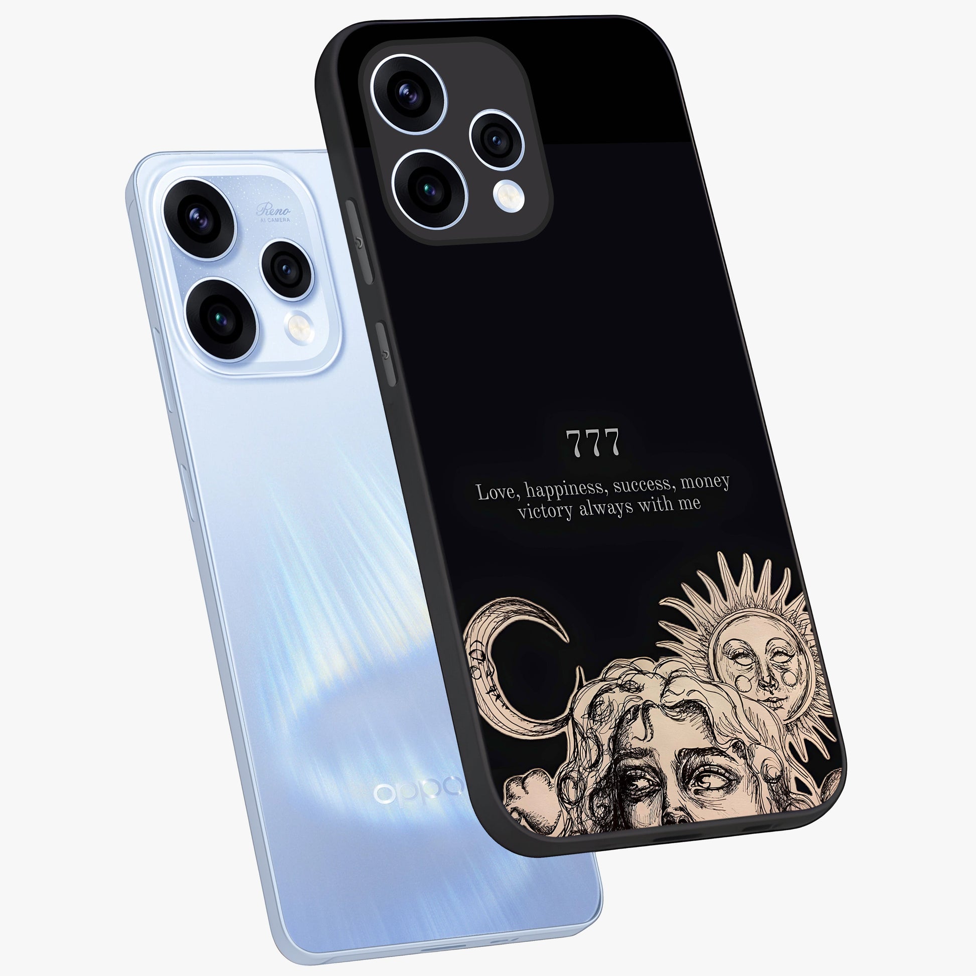 Mystic Victory Aura Glass Case displayed in angled mockup highlighting energetic aura design with bold mystical aesthetic.